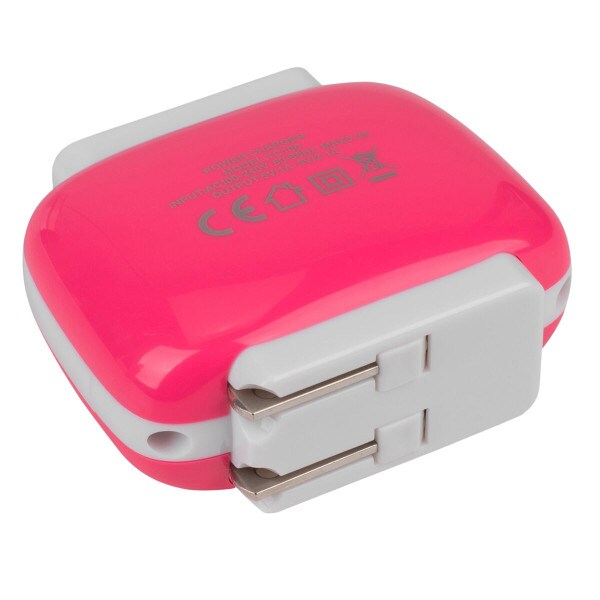 Main product image for Reiko TC100 2A USB Power Adapter 2-Port 5 VDC Pink 129-173